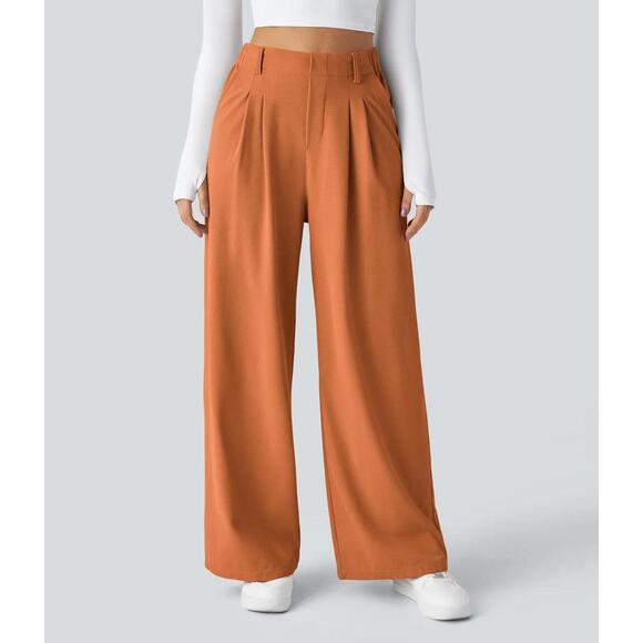 NWT Halara Flex™ High Waisted Pocket Wide Leg Waffle Work Pants Size XS Tall - Picture 3 of 9